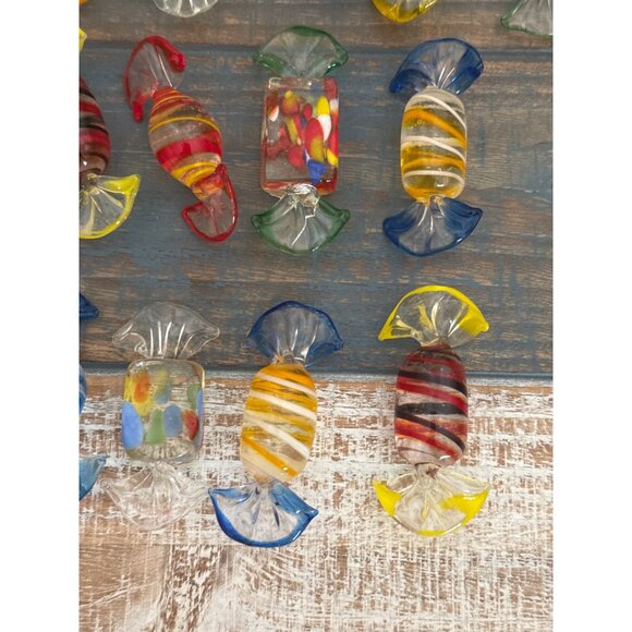 Art Glass 16 Pieces Of Wrapped Candy Sweets - Picture 6 of 6